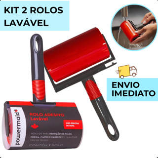 2 Rolo Lavável Tira Pelos Para Roupas Tecidos Animais Sofá Powermaid Camesa em Oferta na Shopee
