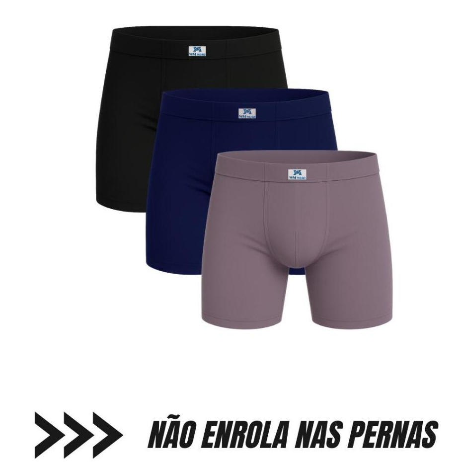 kit 3 Cuecas Ciclista Long Leg Romantic Não enrola nas pernas em Oferta na Shopee