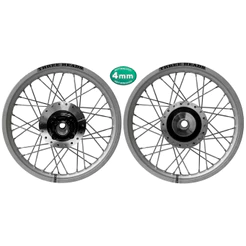 Par Roda Three Heads Jateado Disco ou Tambor Diamantado Fan 125 09 Raios 4mm Cromado