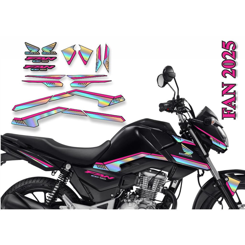 ADESIVO FAN 2025 HOLOGRÁFICO ROSA AZUL VERMELHO ROXO VERDE AGUA TURQUESA em Oferta na Shopee