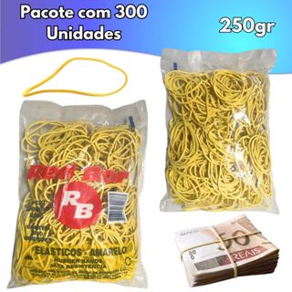 Elástico de Borracha Amarelo 250gr 300Un Látex P/ Dinheiro Escolar Escritório N°18 P/ Pamonha em Oferta na Shopee