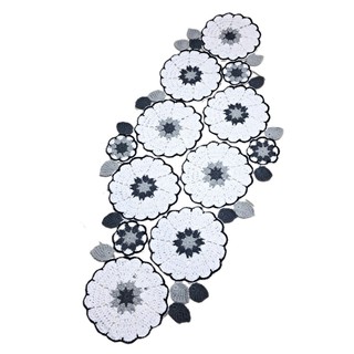 Toalha Caminho Trilho de Mesa com Flores em Crochê Russo Crochet Decoração Cozinha Sala Moda Tapete