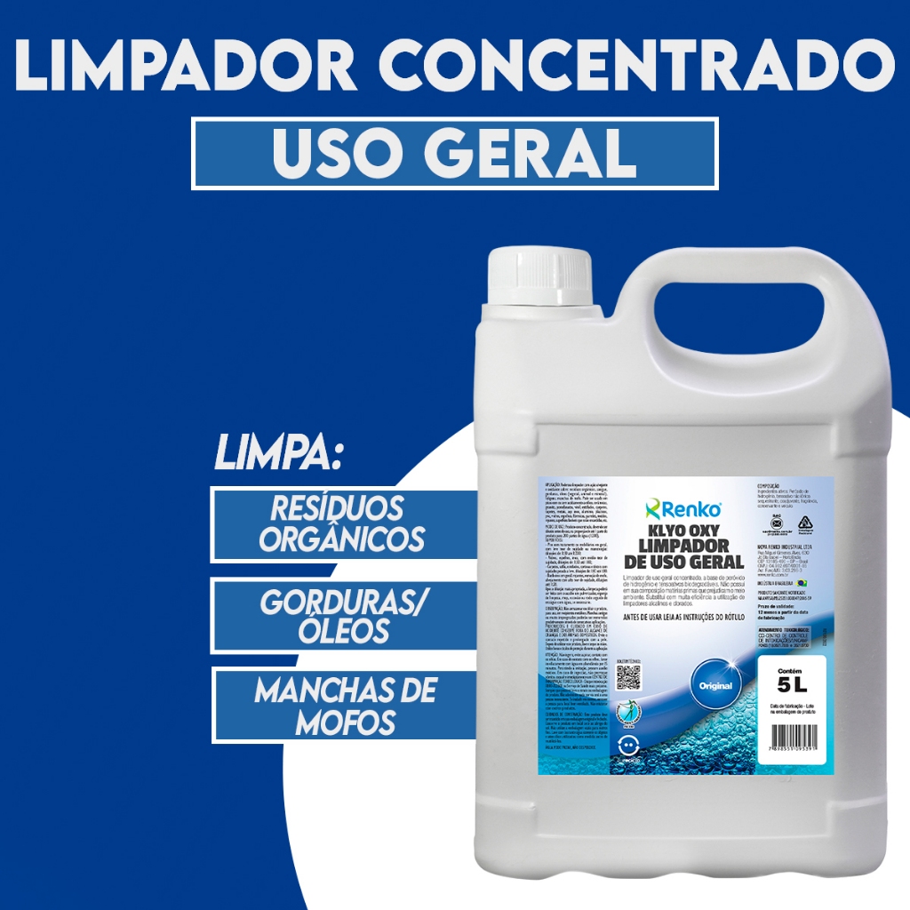 Limpador de Uso Geral Klyo Oxy  5 litros - Renko