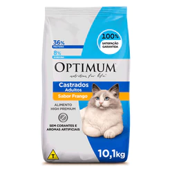 Optimum Ração Seca para Gatos Adultos Castrados Frango 10,1 kg (Embalagem original de Fábrica)