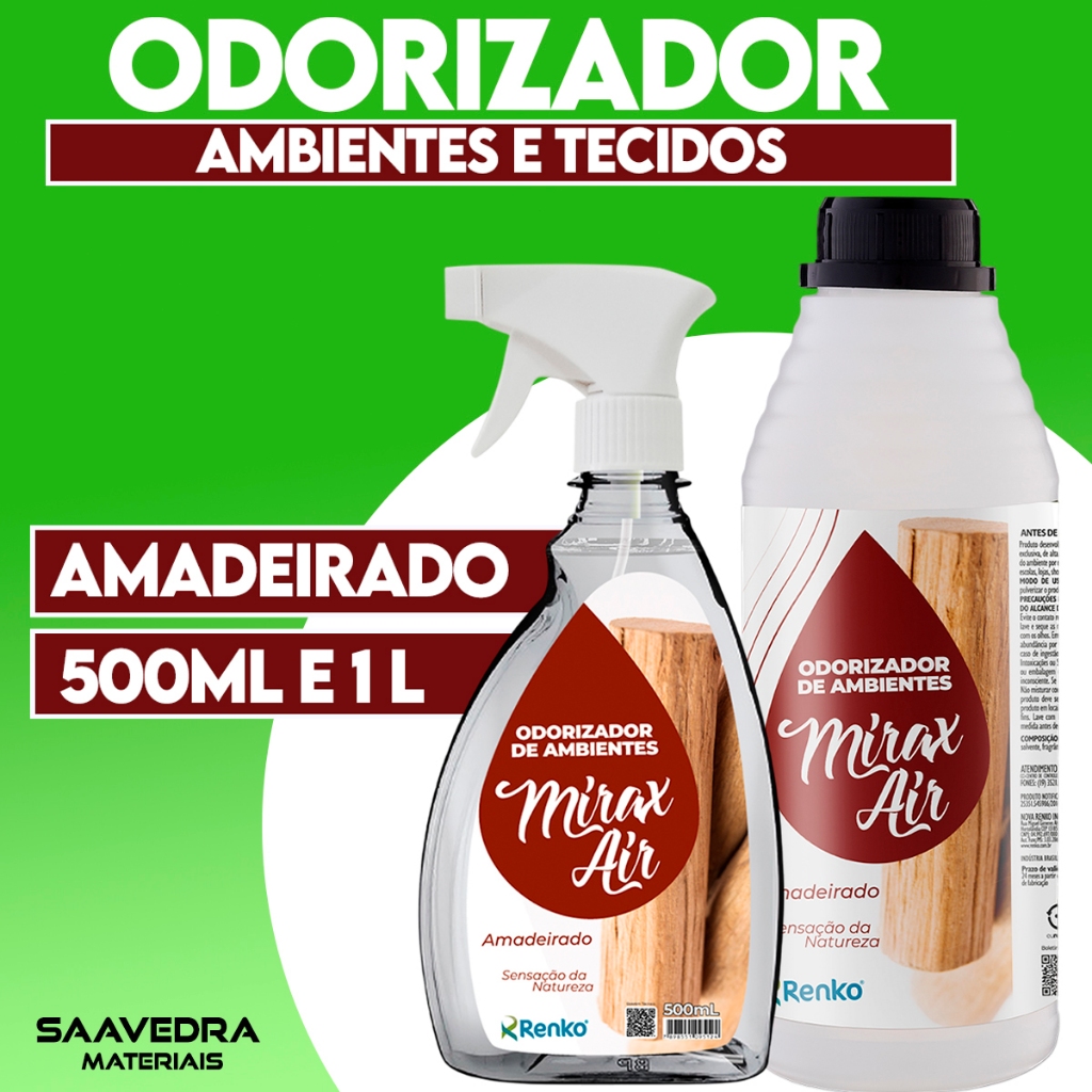 Odorizante Amadeirado de Ambientes e Tecidos Renko 500ml e 1L