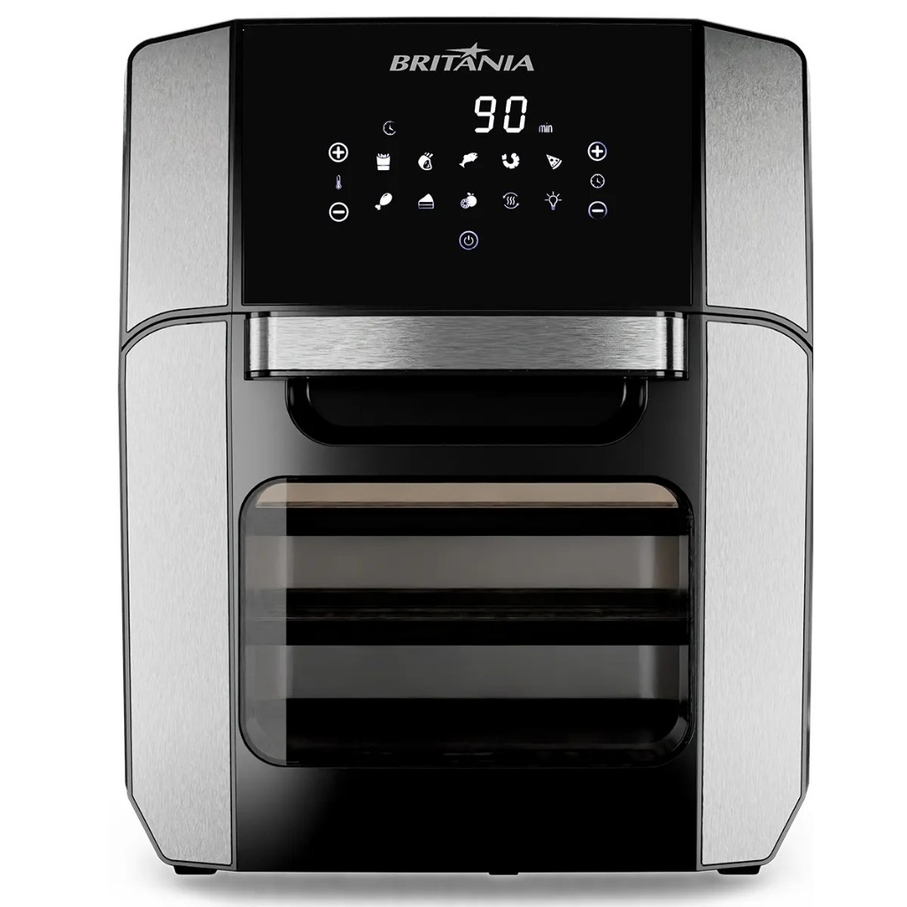 Air Fryer Oven Britânia 12L 4 em 1 BFR2100 127V – 1800W Forno Elétrico, Assa, Grelha e Tos...