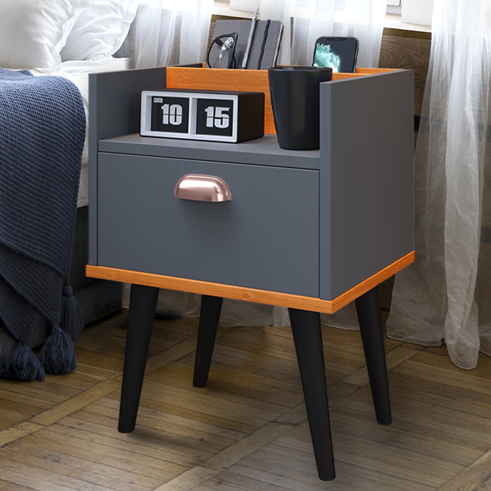 Mesa de Cabeceira Milena Pés Pelito Retro Compacta Lateral Mudo em Oferta na Shopee