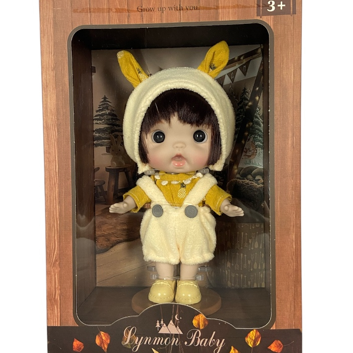 Boneca Lynmon Baby 20cm – Roupinha Amarela com Orelhinhas – Brinquedo Infantil Toys Import em Oferta na Shopee