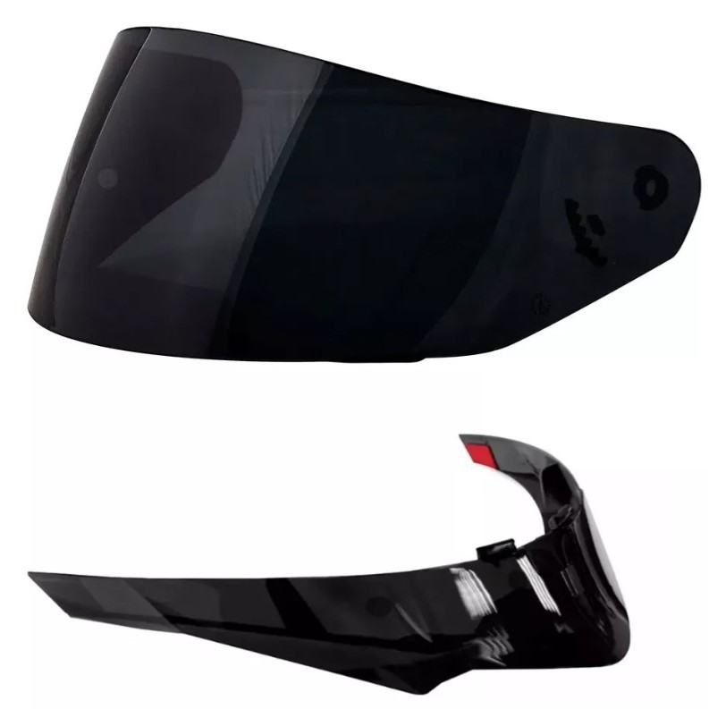 KIT COMBO VISEIRA CAPACETE NORISK RAZOR + SPOILER AEROFÓLIO ORIGINAL FUMÊ ESCURO ESPORTIVO SPEEDMAX