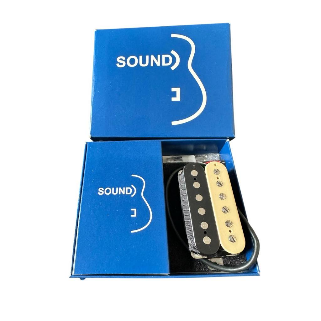 Captador SOUND HB4 by Malagoli guitarra Humbucker braço zebra preto e creme