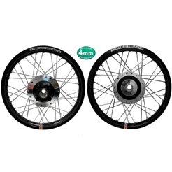 Par Roda Three Heads Preto Disco ou Tambor Diamantado Fan 125 09 Raios 4mm Cromado