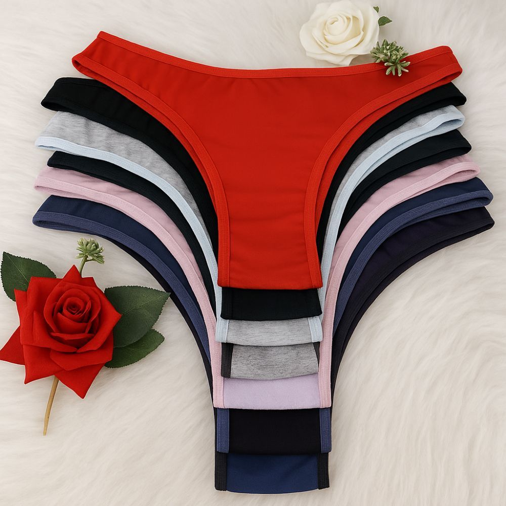 Kit 10 Calcinhas Feminina Cintura Alta – Algodão Macio & Ajuste Perfeito em Oferta na Shopee