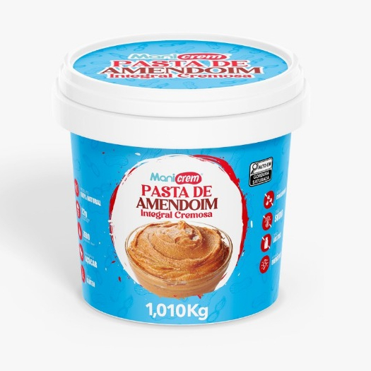 PASTA DE AMENDOIM INTEGRAL CREMOSA - 1,010KG - MANICREM em Oferta na Shopee