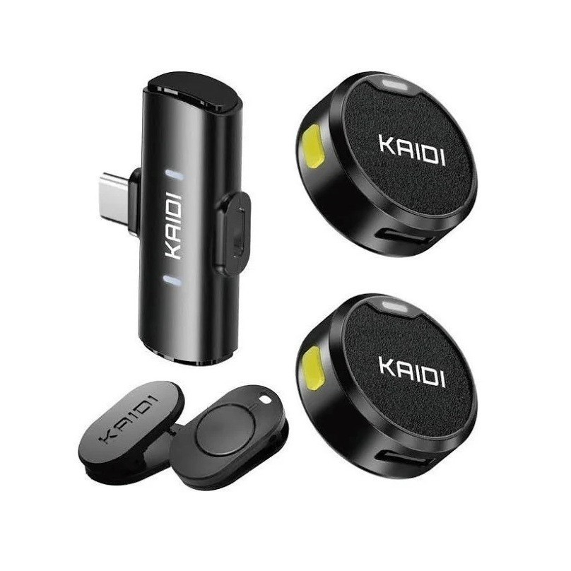 Microfone de Lapela Sem Fio KAIDI KMF4-C – Tipo-C, Maginético e Alta Qualidade de Som Bateria Longa em Oferta na Shopee