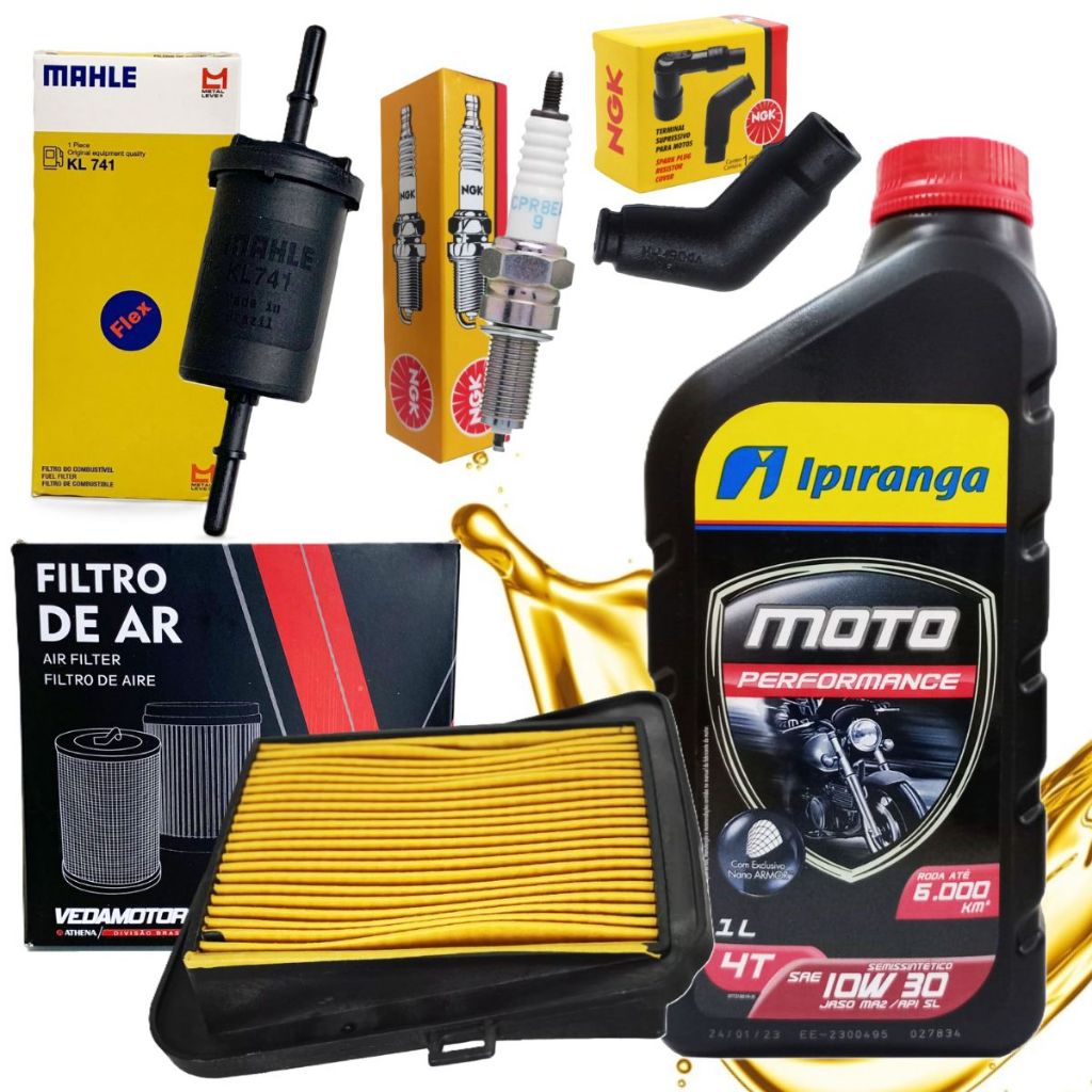 Kit Revisão Cg 160 Fan /  Cg 160 Titan Óleo Ipiranga 10w30 Filtros e Vela Ngk em Oferta na Shopee