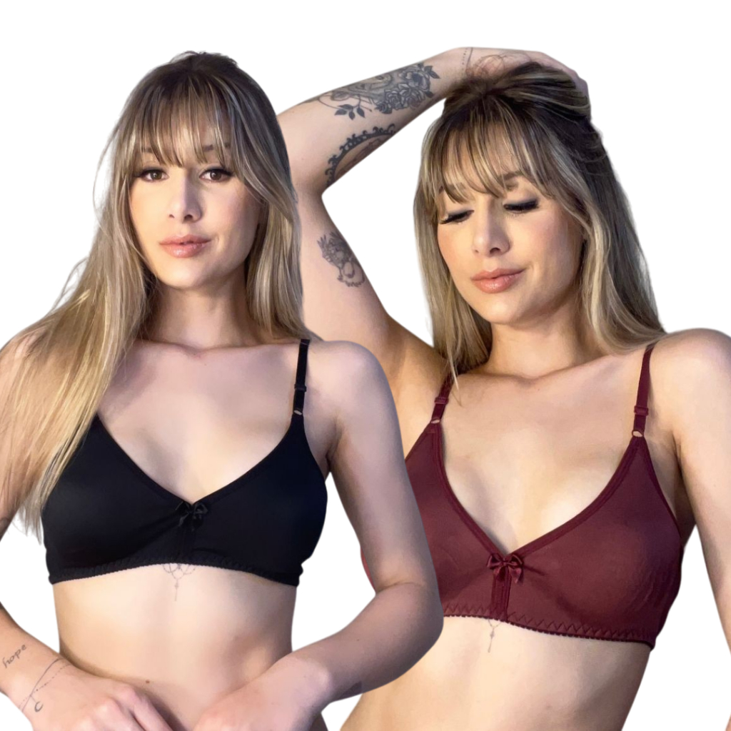 Kit 2 Sutiã Feminino Dia a Dia Sutian sem Bojo Lingerie Feminina