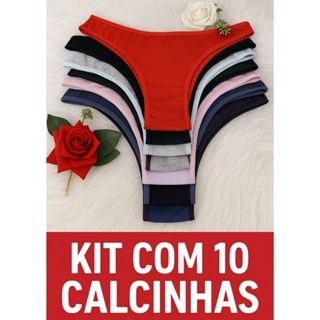 Kit com 10 Calcinhas Fio de Cotton Lisa – Conforto, Qualidade e Elegância em Oferta na Shopee