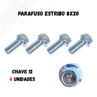 Parafuso Flange 8x20 Estribo Fan Titan KS 125/150/160 4 peças Embus em Oferta na Shopee
