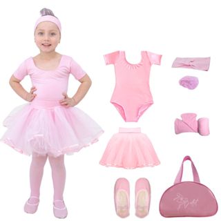 Kit Ballet 7 Itens Com Saia de Tulle Infantil em Oferta na Shopee