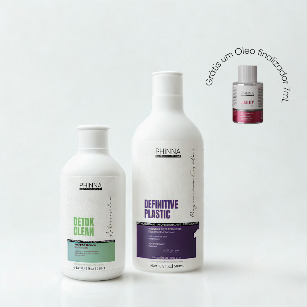 Progressiva Orgânica Sem Formol + Finalizador Vitality Plus 7mL kit 3 produtos Cabelo Liso e alisado