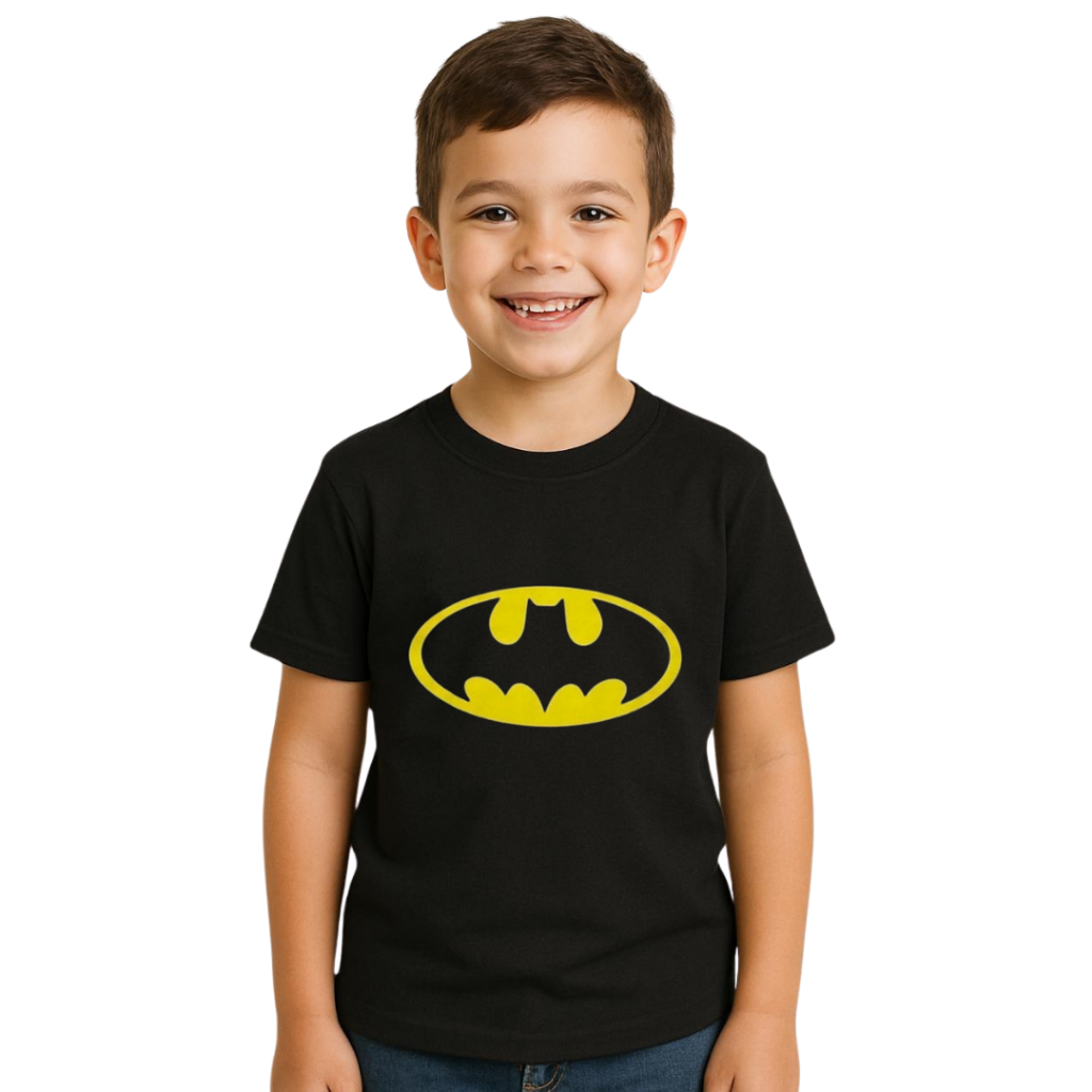 Camisa Camiseta Infantil Batman Fantasia Personagens Meninos Naruto Hulk Homem Aranha Super Herois — imagem 2 de 2