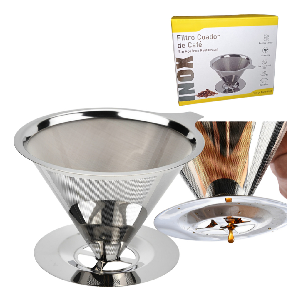 Coador Original Filtro De Café Inox 103 Peneira Sem Papel B-MAX Original