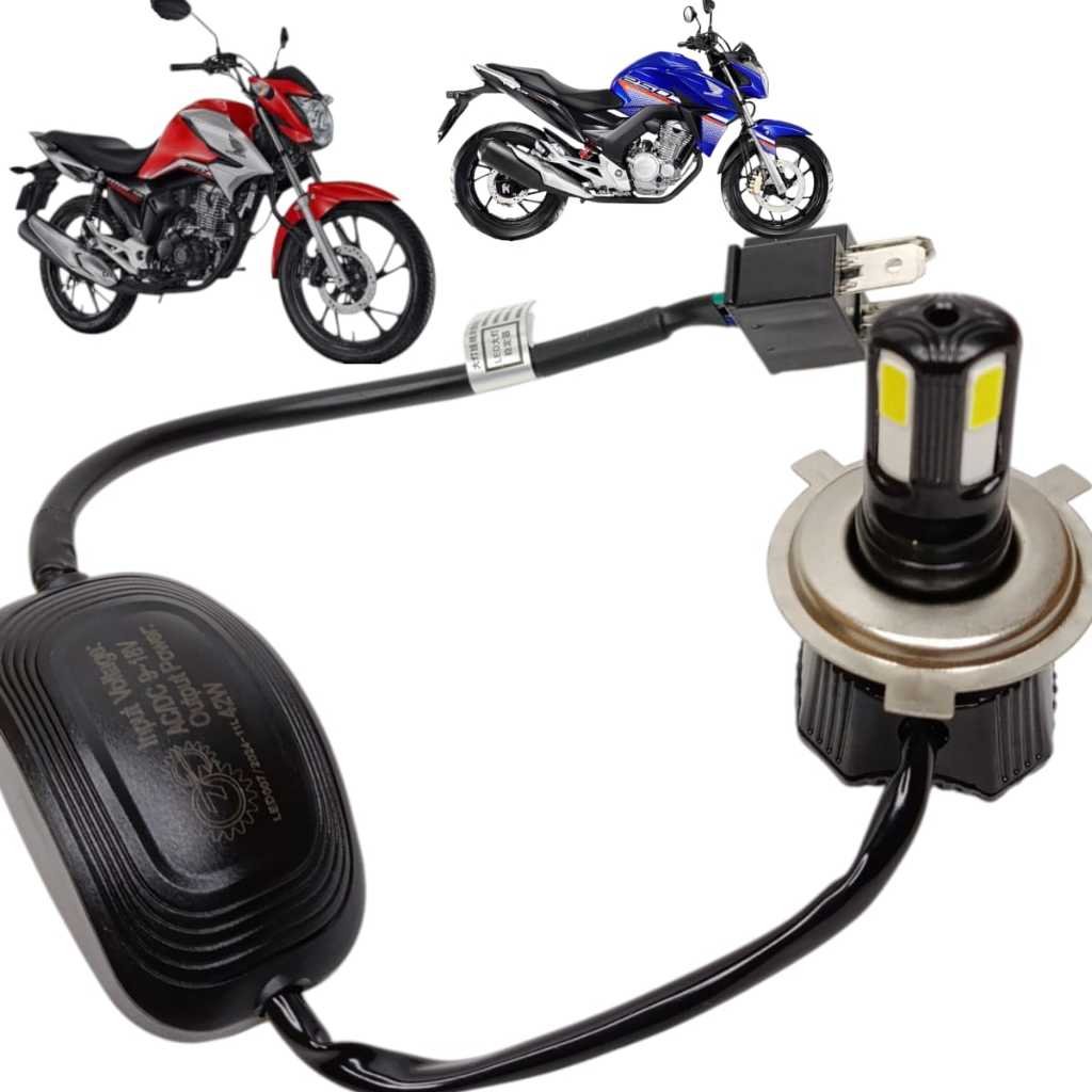 Lampada Farol Led H4 Titan 125 150 Bros Bi- Xenon 4 Leds 6500k — imagem 2 de 2