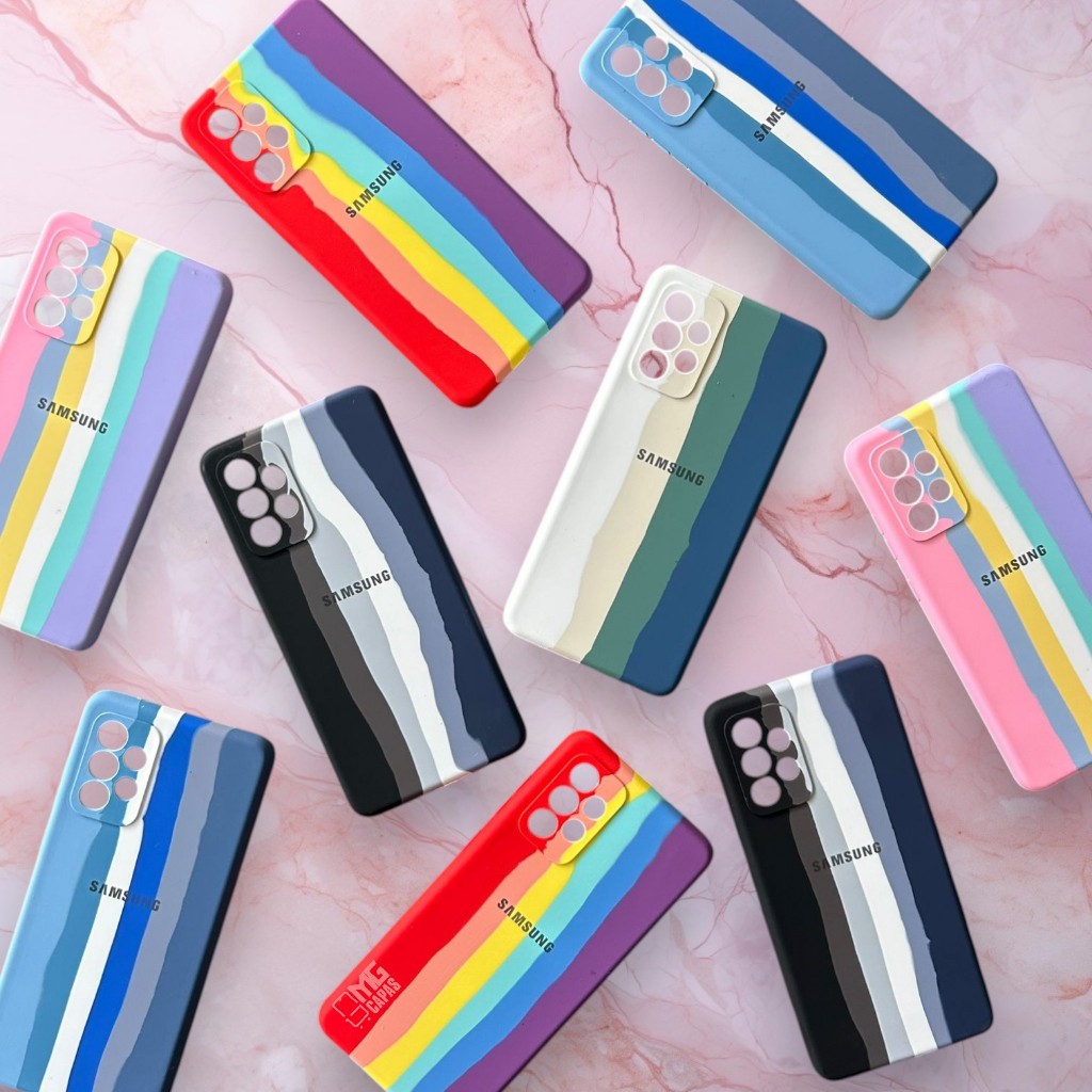 Capinha Arco Íris Samsung A12 A72 S21 ULTRA Capa Case Silicone Liquido Aveludada Colorida em Oferta na Shopee