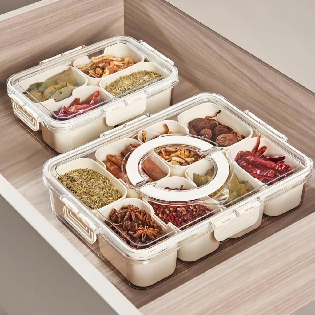 Organizador Geladeira Hermético com Divisórias para Armazenar Alimentos Multiuso