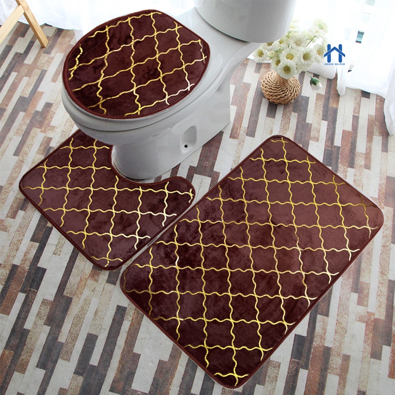 Kit 3 Tapetes para Banheiro Antiderrapante Pelo baixo e Macio