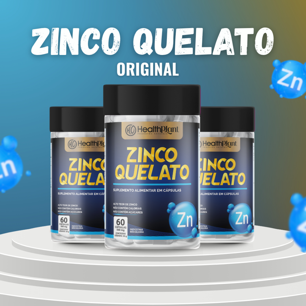 Zinco Quelato em cápsulas, zinco bisglicinato, Magnésio Quelato