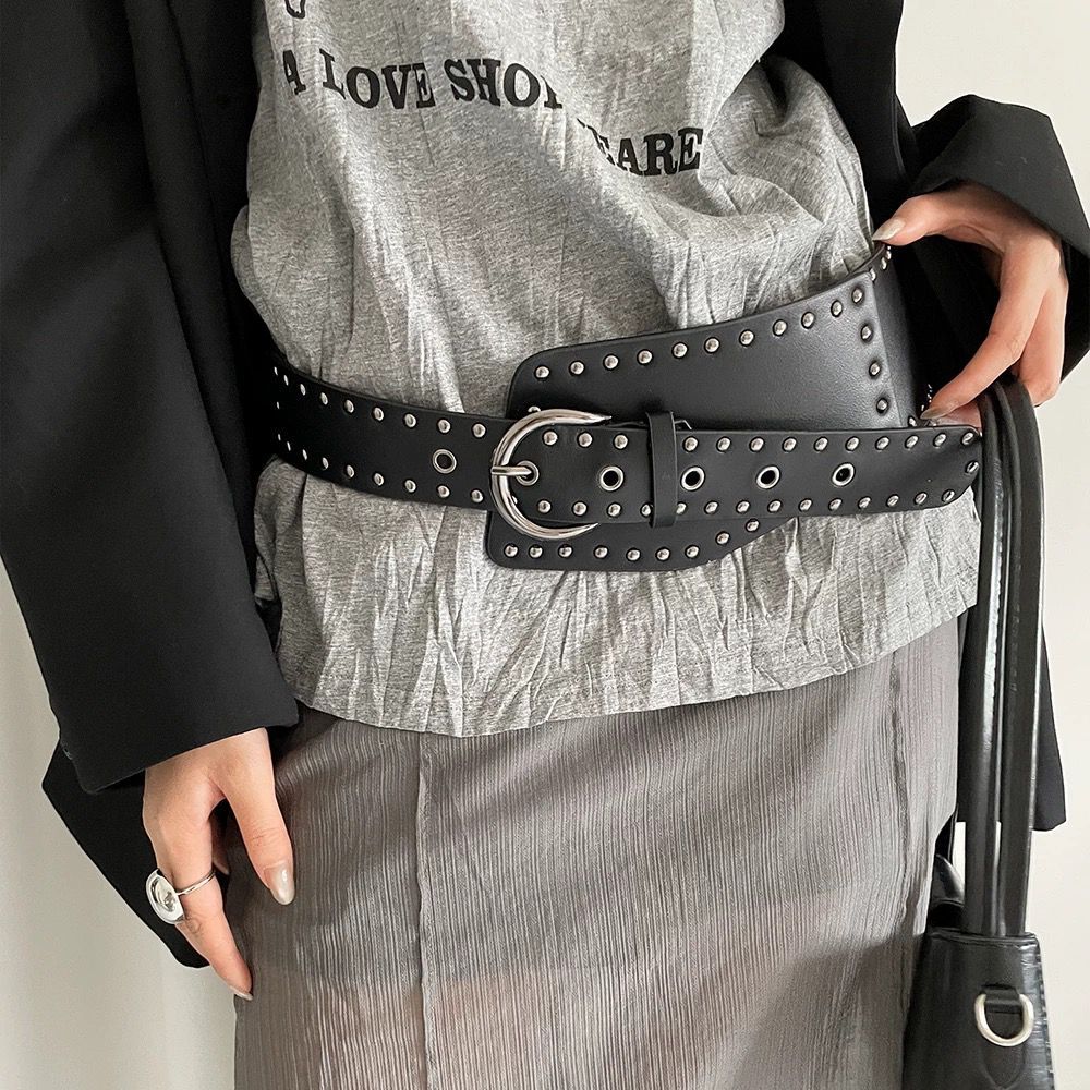 Cinto Feminino Largo Tachinhas E Fivela Metal Prata Cowboy Cowgirl Grande em Oferta na Shopee