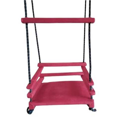 balanço infantil de madeira e suede tipo cadeirinha para crianças