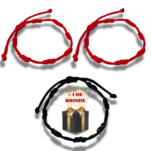 Kit 2 Pulseiras +1 De Brinde 7 Nós Kabbalah em Oferta na Shopee