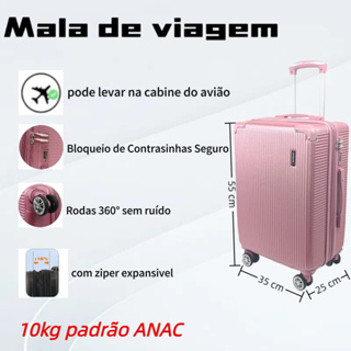 Mala De Bordo   360° ad, leve no avião. 2 zíperes, expansíveis rodinha duplo 9kg 10kg  novo 2024 codigo:2024A-2025A em Oferta na Shopee