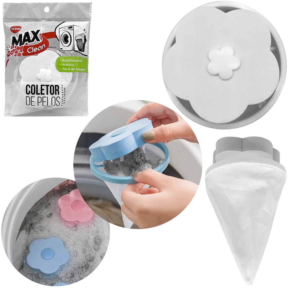 COLETOR DE CABELOS / PELOS DE PLASTICO BOIA DE EVA FLOR PARA MAQUINA DE LAVAR COLORS
