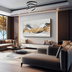 Quadro Decorativo Para Sala Com Moldura Abstrato