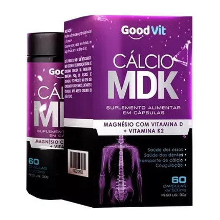 Good Vit Cálcio MDK (Magnésio + Vit D + Vit K2) 60 cápsulas de 500mg