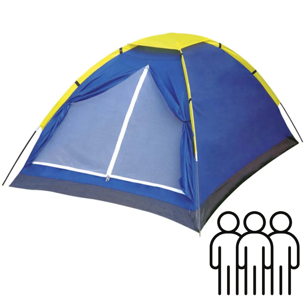 Barraca Iglu Camping 3 Pessoas Mor Impermeável Cabana Acampar Acampamento Tenda Dormir Praia Retiro