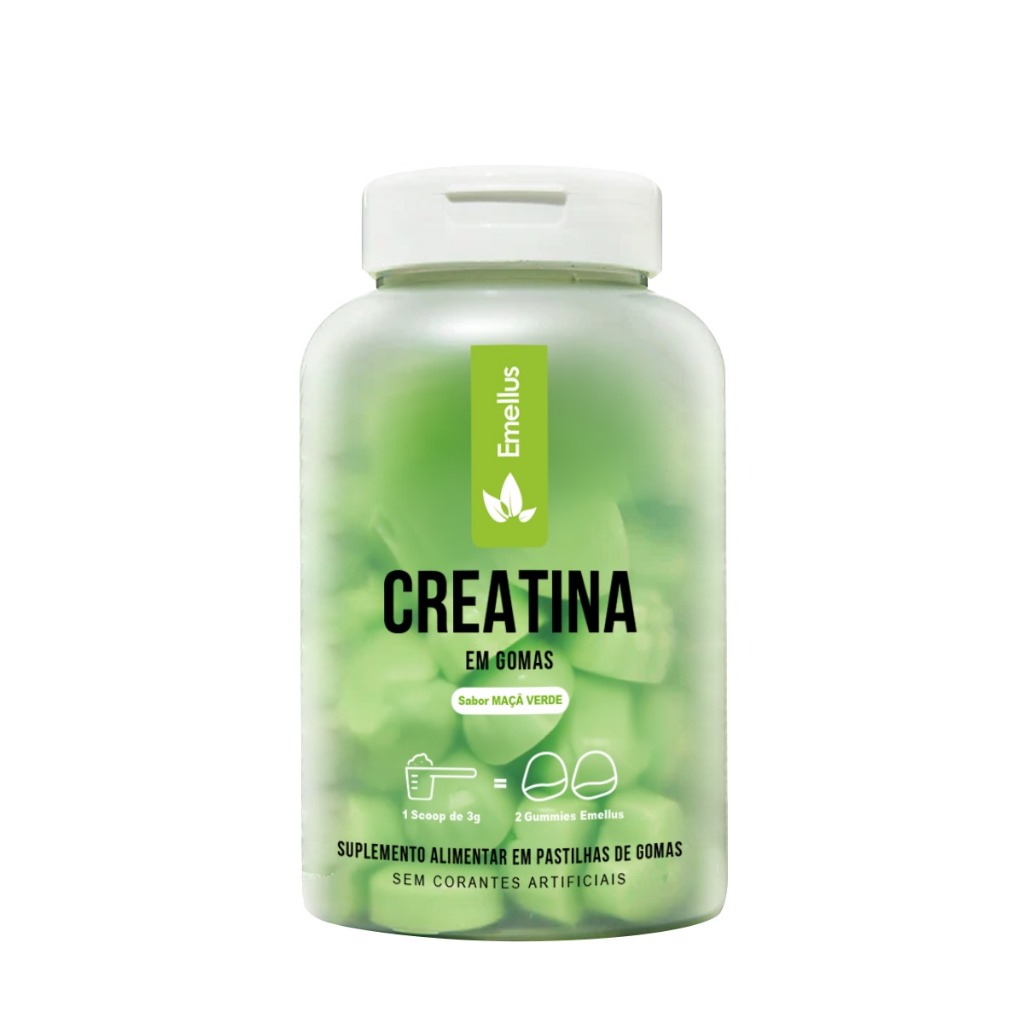 Creatina em Gomas Sabor Maça Verde 60 Gummy Emellus
