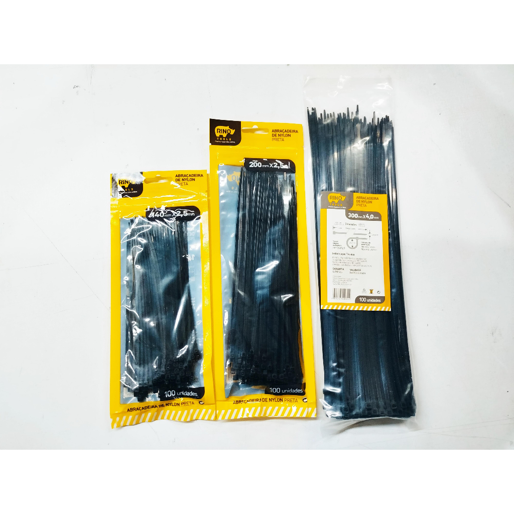 Abraçadeira de Nylon P/M/G - Para Utilidades e Geral - Tela / Portão / Fio / Cano.