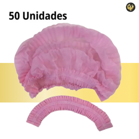 Touca Descartável Rosa/verde /preta/azuil clara TNT 50 UNIDADES  Sanfonada Com Elástico em Oferta na Shopee