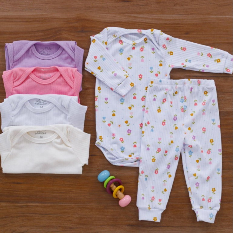 Kit 3 Conjunto Bebê Canelado – Peças Manga Longa Liso e Estampado MP001-KIT3-ESTAMP-MS-C15