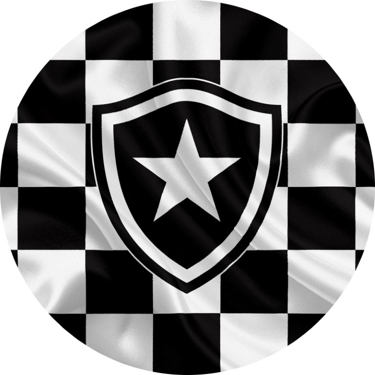 botafogo + Capa Painel de festa redondo 1.5m de diâmetro (capa) + Tecido Sublimado