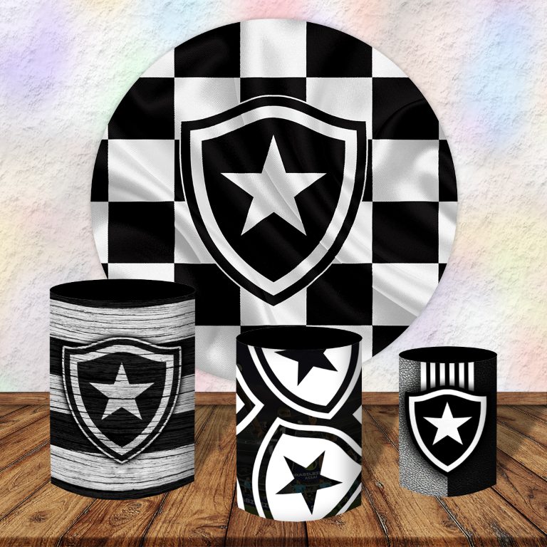 botafogo + kit Painel redondo 1.5m (capa) + 3 capas de cilindros