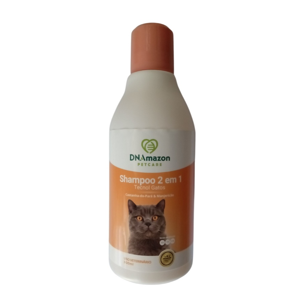 Shampoo e Creme Vegano De Gato 2 Em 1 Fungicida Germicida Bactericida 300ml