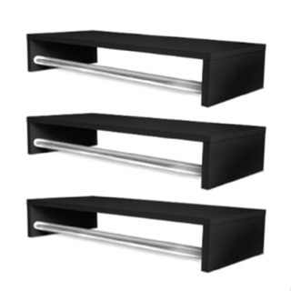 Cabideiro de Parede - Arara para Roupas 60 CM Preto/Branco em Oferta na Shopee