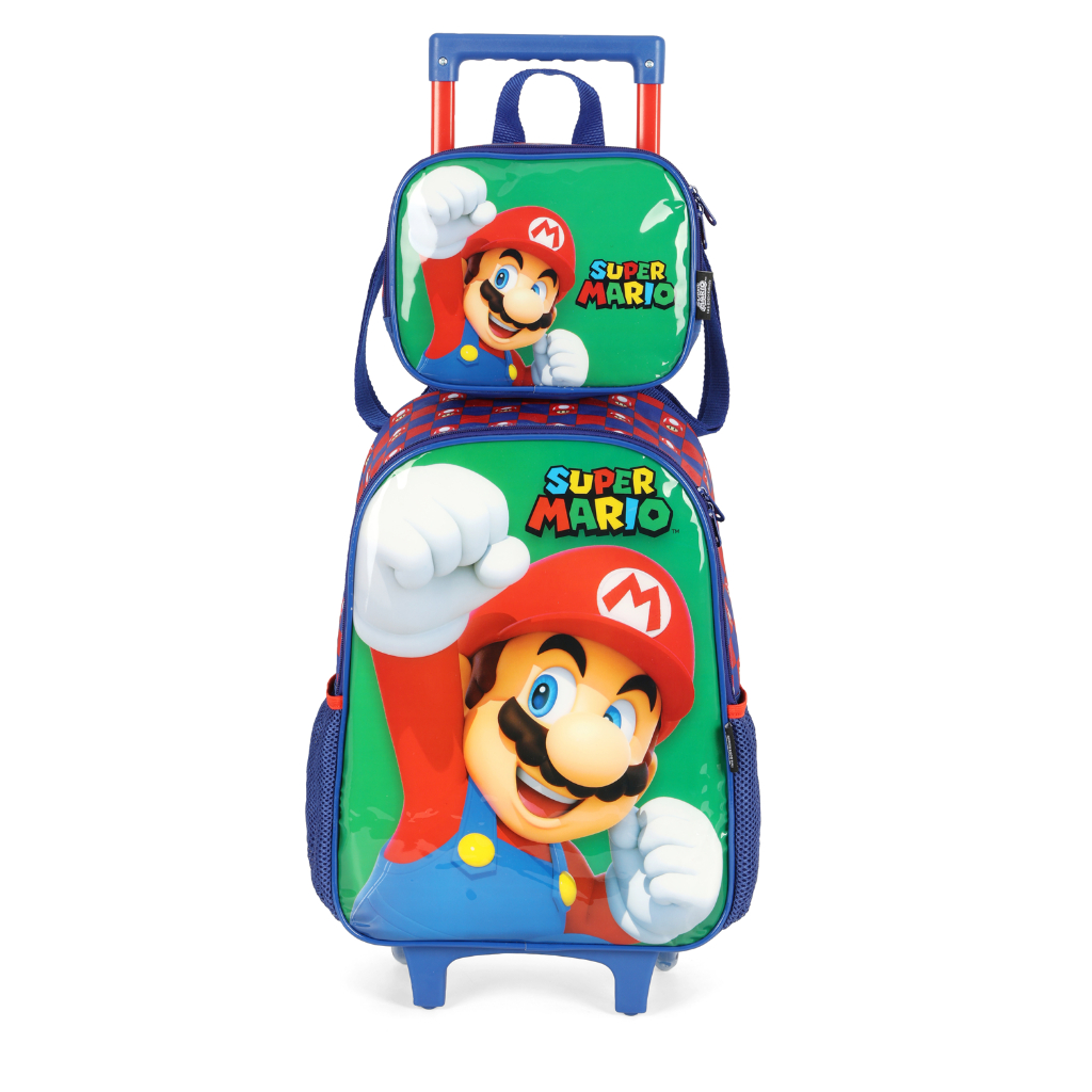 🎒🍱 KIT MOCHILA + LANCHEIRA SUPER MARIO 🎮✨ / SUPER NINTENDO / LUXCEL