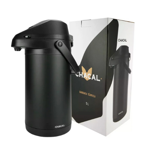 Garrafa Térmica de Inox 5,0 Litros Chacal Preta em Oferta na Shopee