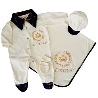 Saída Maternidade Menino Príncipe com Nome Personalizado em Oferta na Shopee